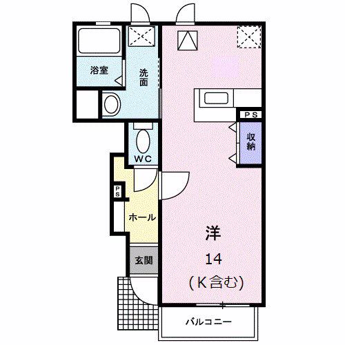 昴 壱番館(ワンルーム/1階)の間取り写真