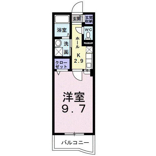 ベルアンジュ裕(1K/1階)の間取り写真