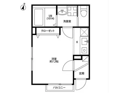 アムールモンタニューリズイエール(ワンルーム/1階)の間取り写真