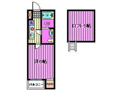 サクラヒルズ(1K/1階)の間取り写真