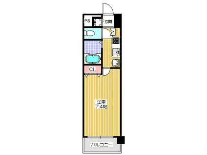 レジュールアッシュ梅田イースト(1K/12階)の間取り写真