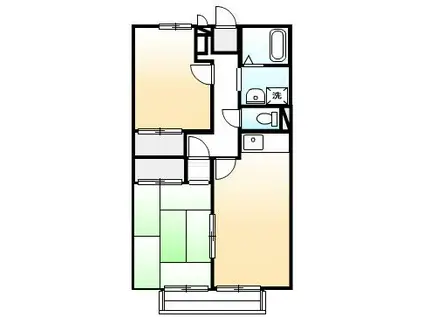 グランドール草戸II(2DK/1階)の間取り写真