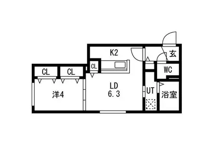 CENTNIA山の手(1LDK/4階)の間取り写真