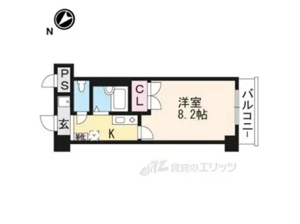 クレスト草津(1K/11階)の間取り写真