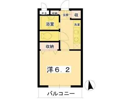 アイヴィレッジ(1K/1階)の間取り写真