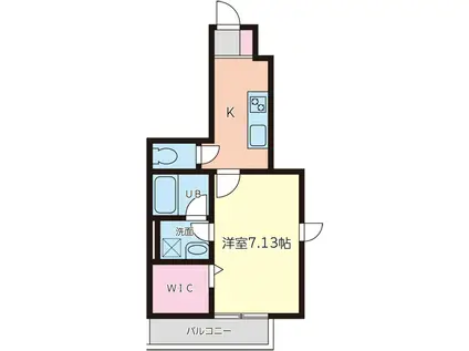 バーン上杉II(1K/1階)の間取り写真