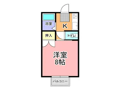 ピアハウス塙 B棟(1K/2階)の間取り写真