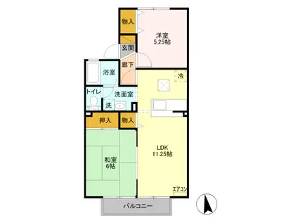 アネックス A(2LDK/1階)の間取り写真