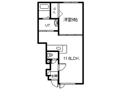  アルカーディア(1LDK/1階)の間取り写真