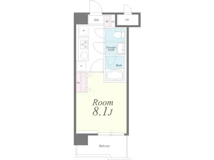 グランデ パッショーネ(1K/8階)の間取り写真