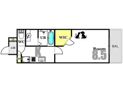 セントヒルズ住吉レジデンス(1K/3階)の間取り写真