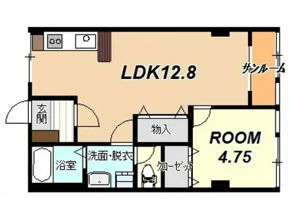 第二松田ビル(1LDK/4階)の間取り写真