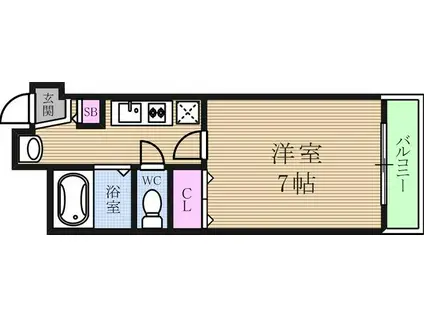 リバーライズ玉造(1K/3階)の間取り写真