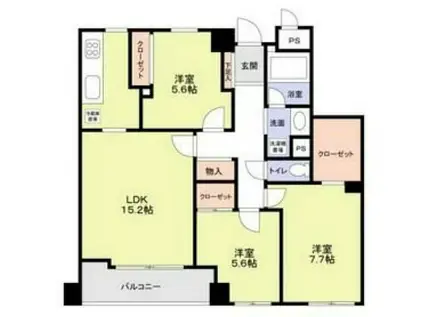 マルベリー小石川(3LDK/3階)の間取り写真