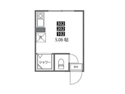 LAD I東向島(ワンルーム/2階)の間取り写真