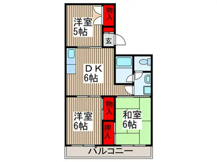マエストーソ花田(3DK/2階)の間取り写真