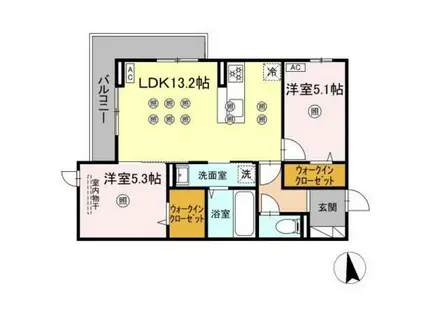 アネックスV(2LDK/3階)の間取り写真