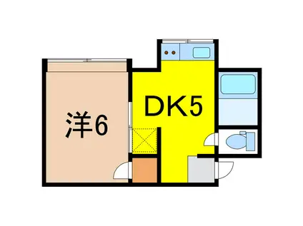 ニューパレス(1DK/2階)の間取り写真