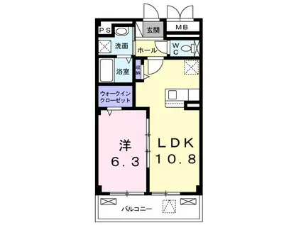 シャインエクセレント(1LDK/3階)の間取り写真