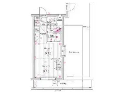 ガーラ・ヒルズ調布(2K/4階)の間取り写真