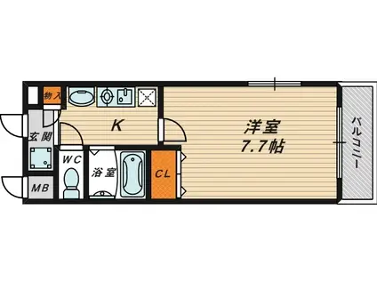 M´プラザ蒲生四駅前(1K/2階)の間取り写真