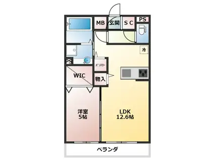 CSARDAS(1LDK/3階)の間取り写真