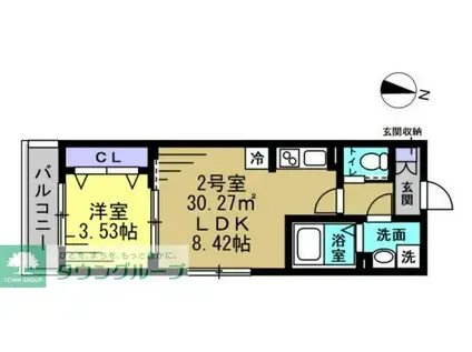 メゾン・ド・PLUM蘇我(1LDK/2階)の間取り写真