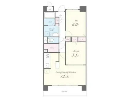 グリシーヌ(2LDK/3階)の間取り写真