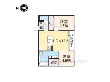 CASA SEON(2LDK/3階)の間取り写真