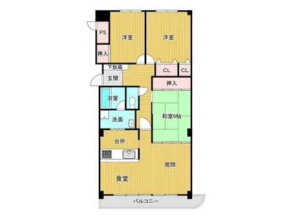 サンレジデンス(3LDK/5階)の間取り写真