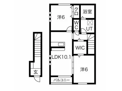 ナテューるフルーる(2LDK/2階)の間取り写真
