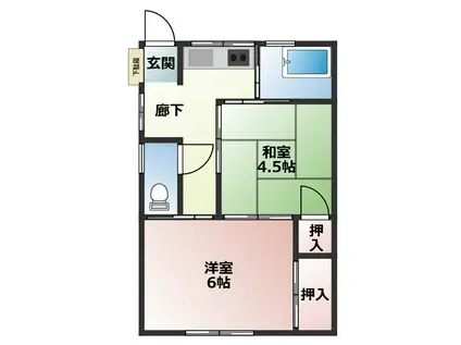 つるが荘(2K/1階)の間取り写真