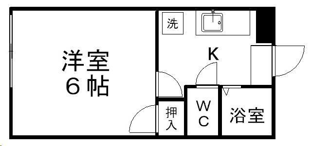 ハイツリュミエール(1K/3階)の間取り写真