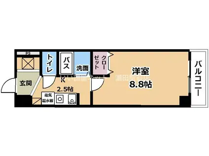 ニューサンライズ(1K/1階)の間取り写真