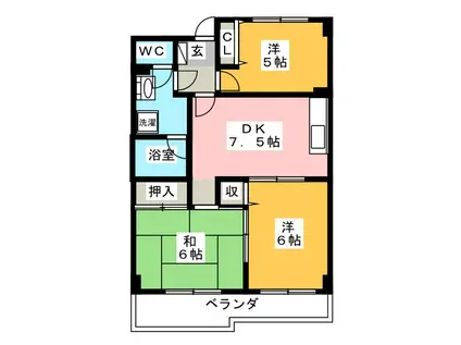 SCライムライト(3DK/3階)の間取り写真