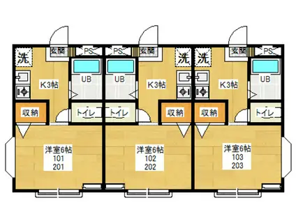 ミネオハイツ(1K/1階)の間取り写真
