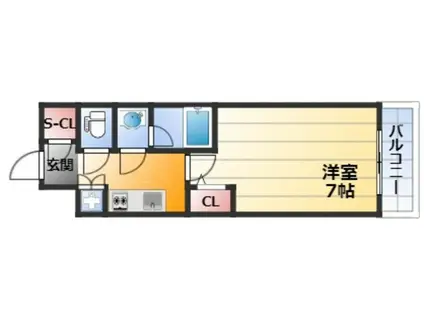 リッツ新大阪(1K/11階)の間取り写真