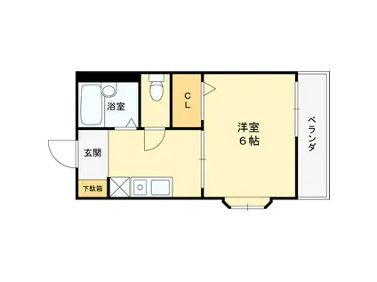 カーサ深井(1K/2階)の間取り写真