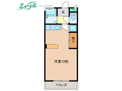 グレース(ワンルーム/3階)の間取り写真