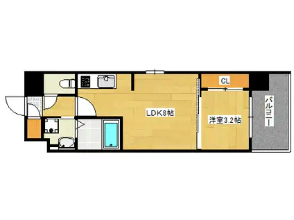 ウェンディ光町(1LDK/2階)の間取り写真