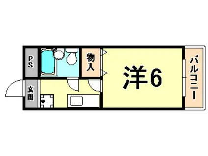 クレストJ塚口(1K/4階)の間取り写真