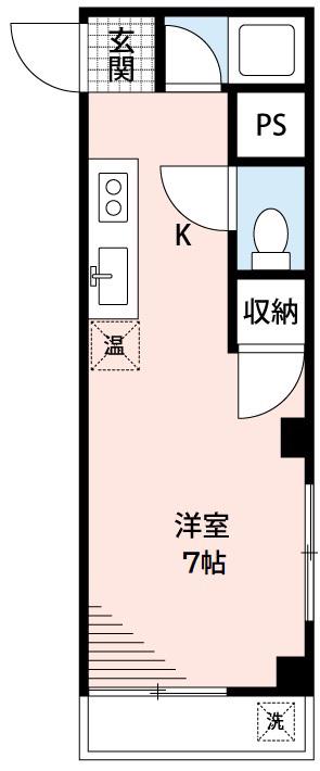 ハイツマローネ(ワンルーム/1階)の間取り写真
