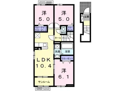 エテ・アヴニール(3LDK/2階)の間取り写真