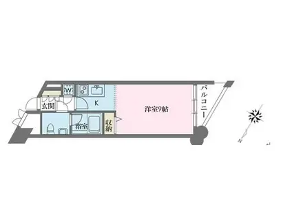 ドゥーエ学芸大学(ワンルーム/10階)の間取り写真