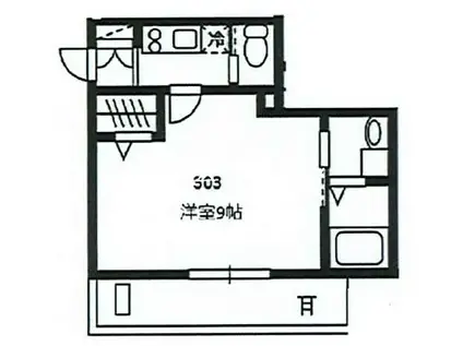 フレシール(1K/3階)の間取り写真