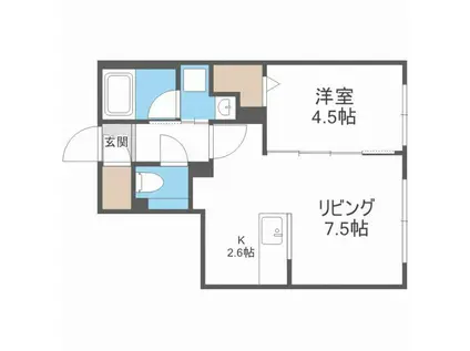 MONOZ モノズ(1LDK/4階)の間取り写真