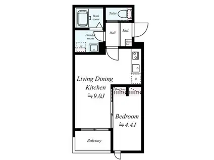 GRADUS八千代中央 A(1LDK/1階)の間取り写真