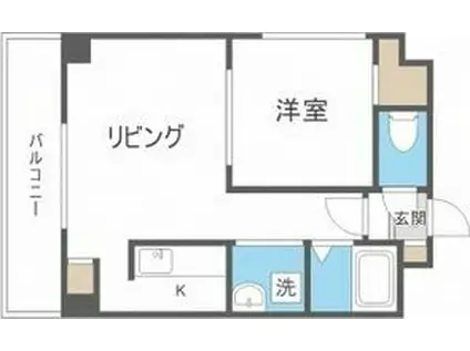 ドエル札幌南6条II(1LDK/8階)の間取り写真