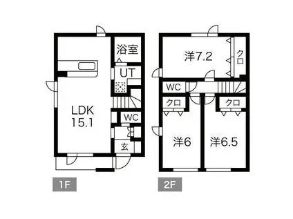 ノースハウス北野(3LDK/1階)の間取り写真