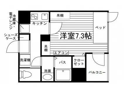 山形あこや町学生マンション(1K/6階)の間取り写真